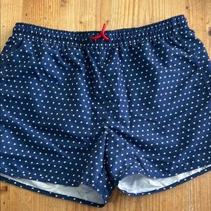 Zara Navy Blue Star Patterned Swim Shorts